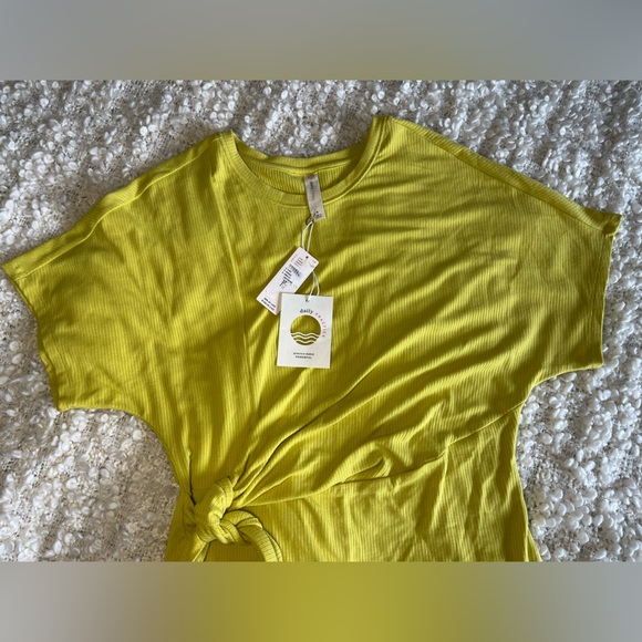 ✨NWT✨Daily Practice by Anthropologie. Nico Tie-Waist Dress Chartreuse. Size M - Picture 10 of 14